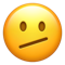 Face with Diagonal Mouth emoji on Apple